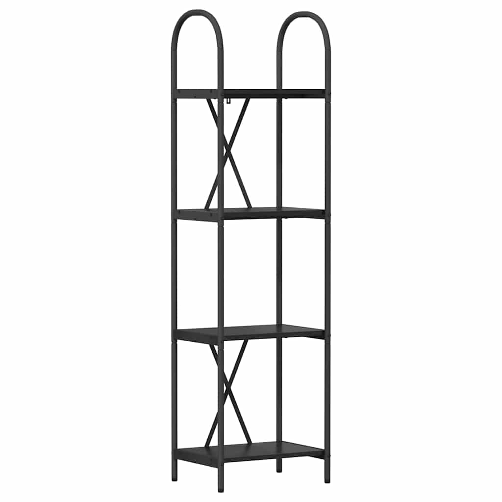Könyvespolc 4 szintes 40 x 30 x 146 cm Szerelt fa Fekete tölgy