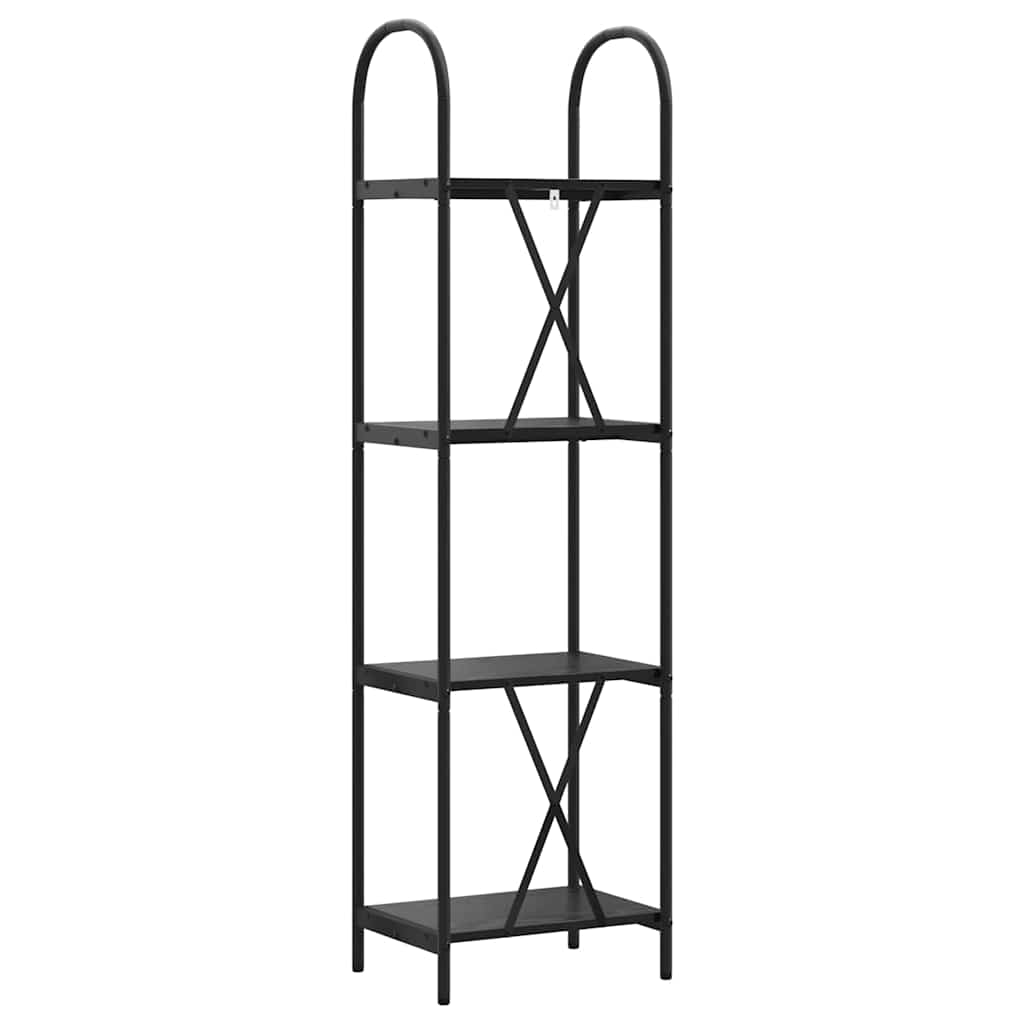 Könyvespolc 4 szintes 40 x 30 x 146 cm Szerelt fa Fekete tölgy