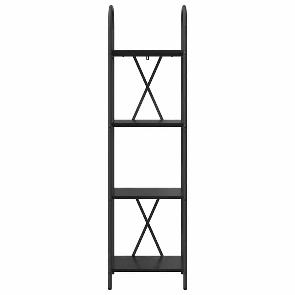 Könyvespolc 4 szintes 40 x 30 x 146 cm Szerelt fa Fekete tölgy