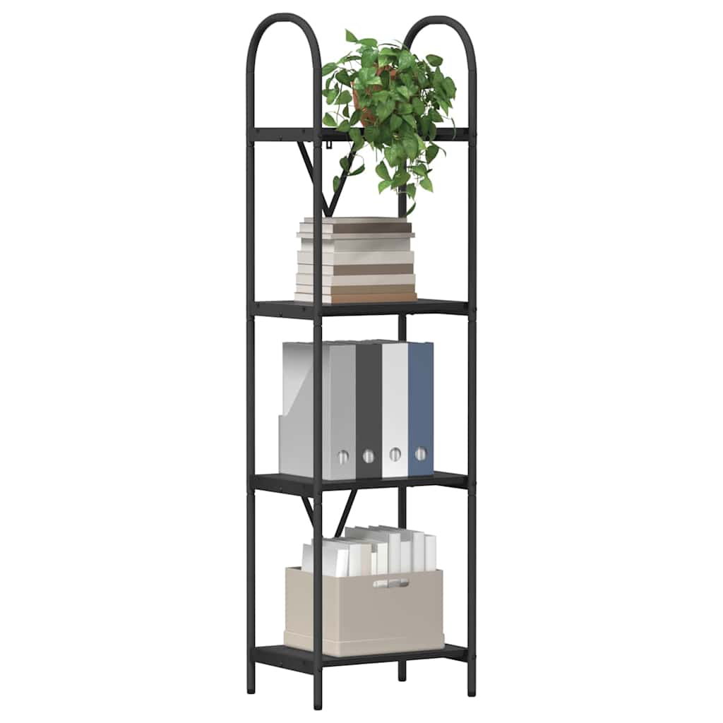 Könyvespolc 4 szintes 40 x 30 x 146 cm Szerelt fa Fekete tölgy