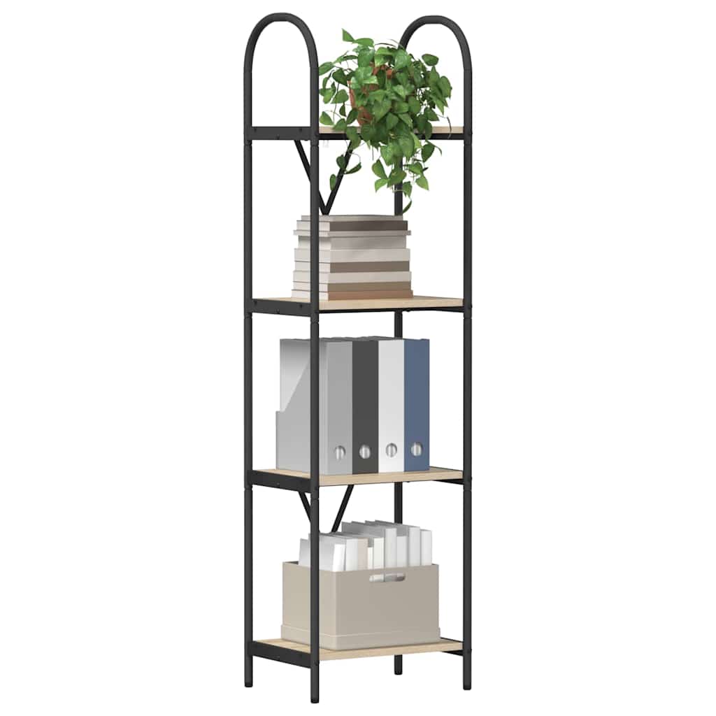 Könyvespolc 4 szintes 40 x 30 x 146 cm Szerelt fa Sonoma tölgy