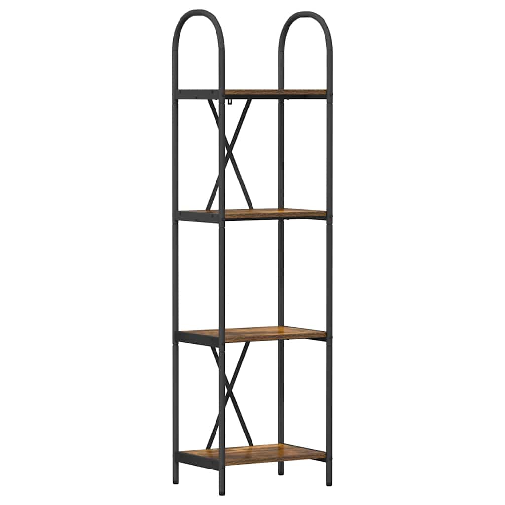 Könyvespolc 4 szintes 40 x 30 x 146 cm Szerelt fa Füstölt tölgy