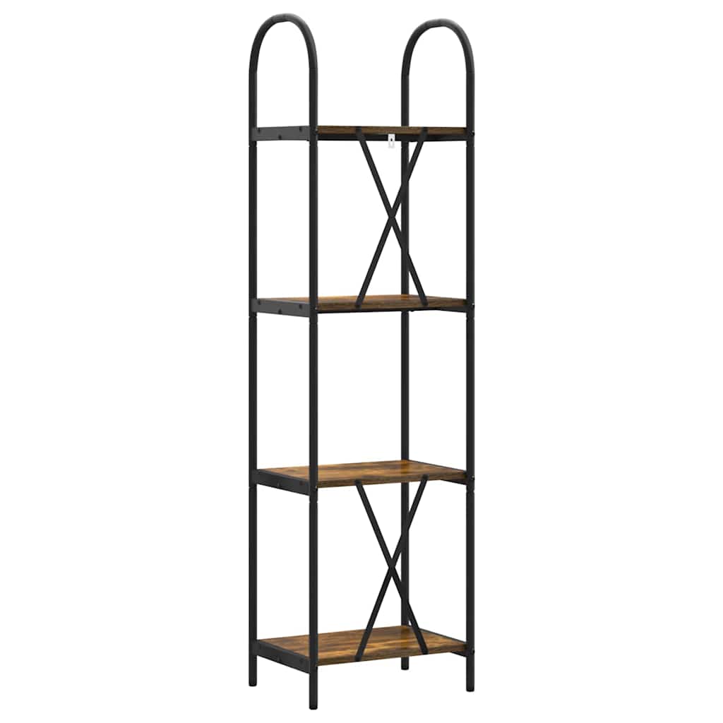 Könyvespolc 4 szintes 40 x 30 x 146 cm Szerelt fa Füstölt tölgy