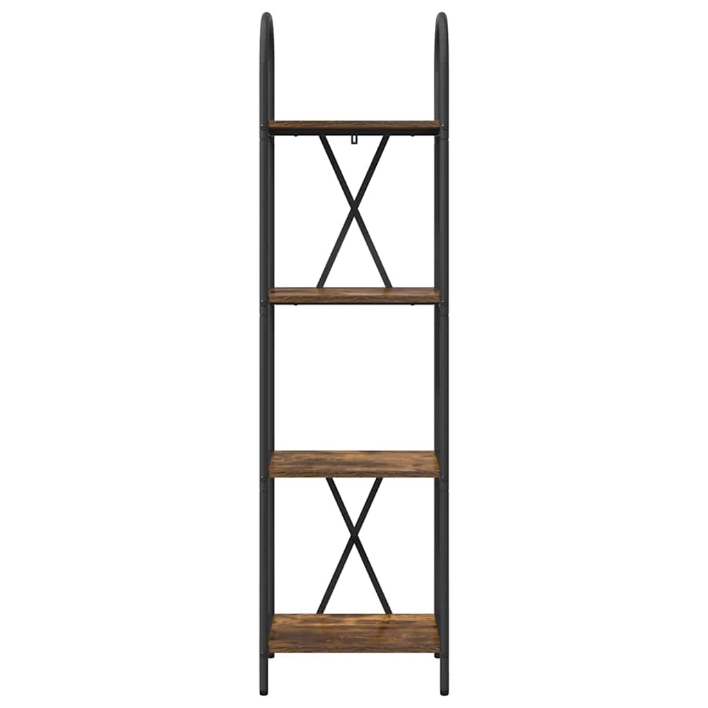 Könyvespolc 4 szintes 40 x 30 x 146 cm Szerelt fa Füstölt tölgy