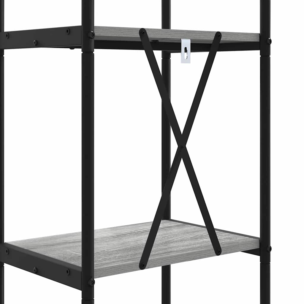 Könyvespolc 4 szintes 40 x 30 x 146 cm Szerelt fa Szürke Sonoma