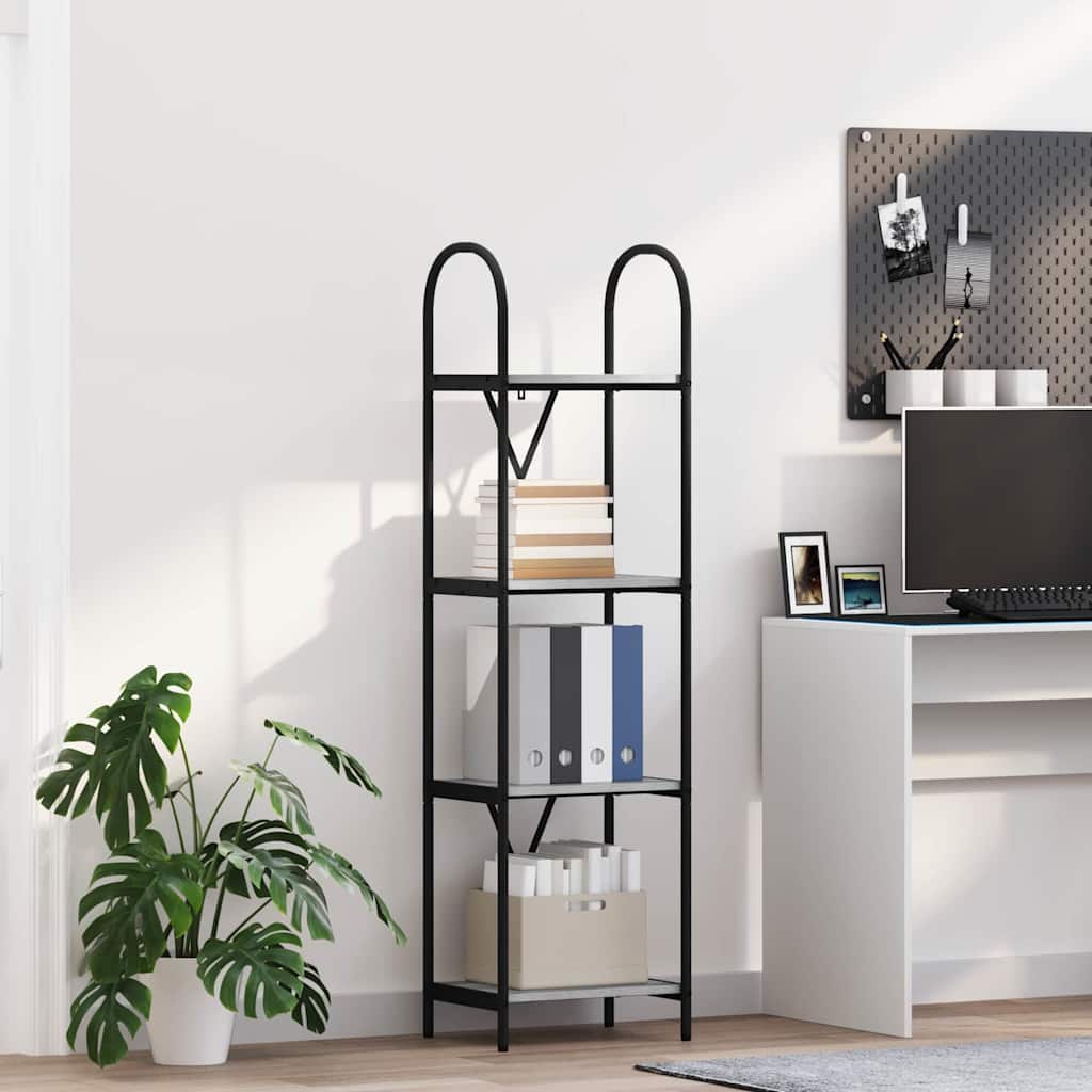 Könyvespolc 4 szintes 40 x 30 x 146 cm Szerelt fa Szürke Sonoma