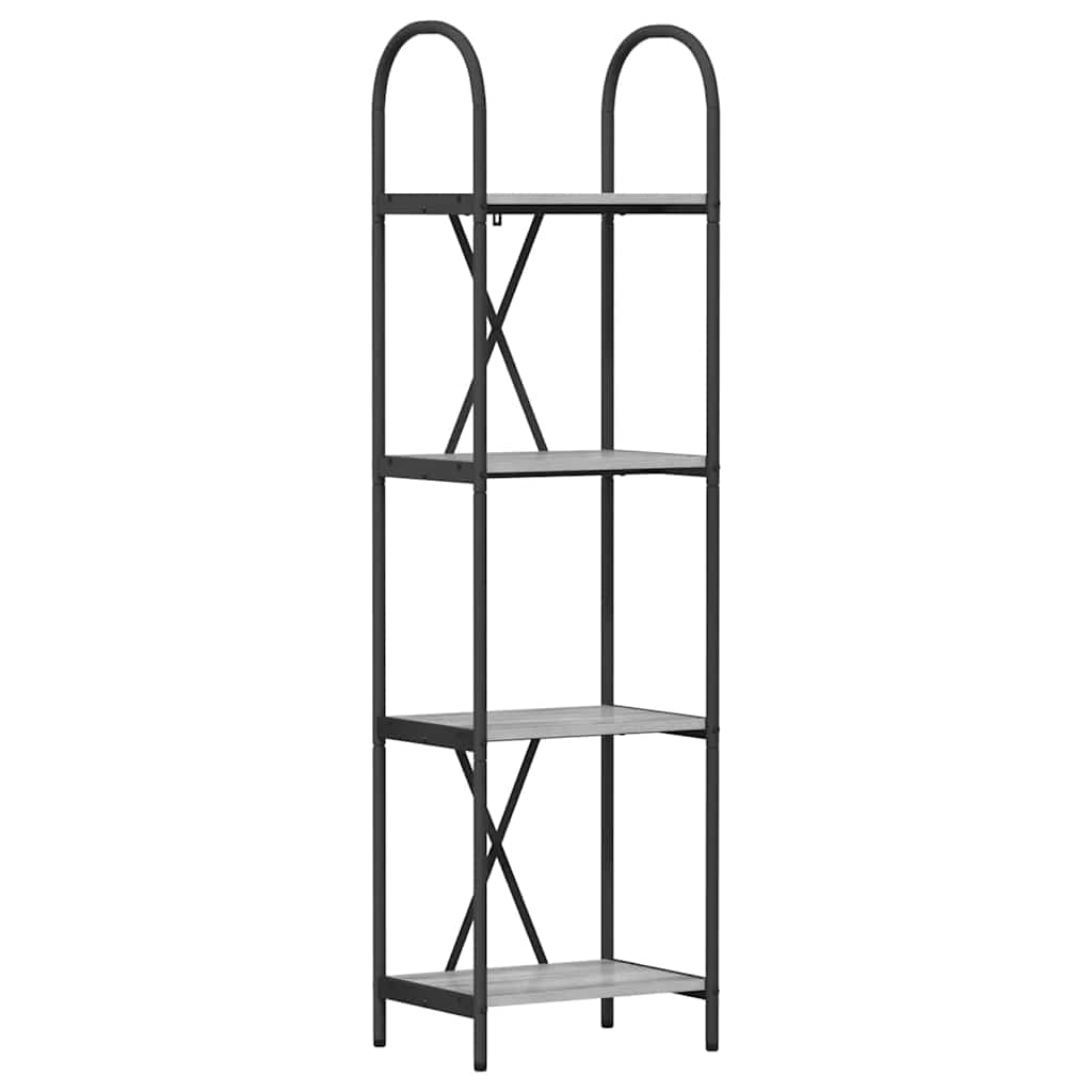 Könyvespolc 4 szintes 40 x 30 x 146 cm Szerelt fa Szürke Sonoma
