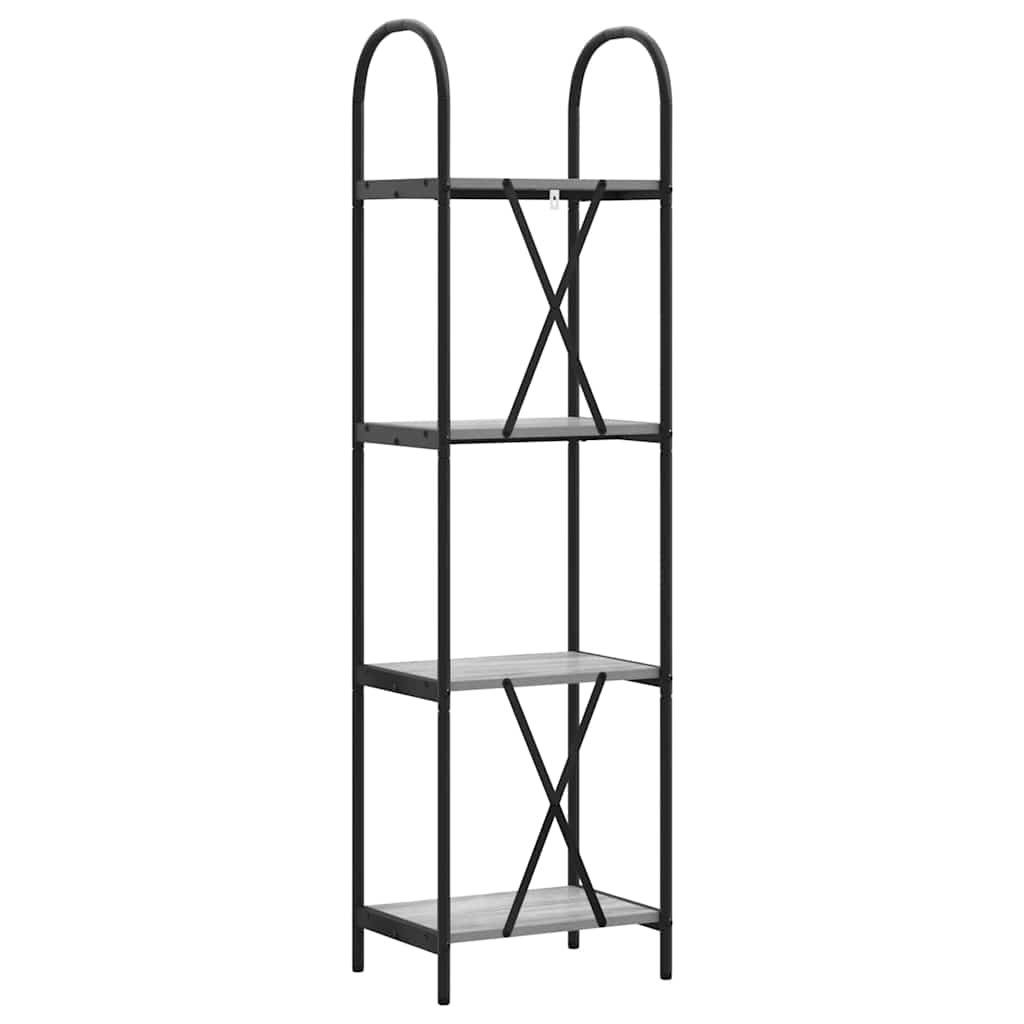 Könyvespolc 4 szintes 40 x 30 x 146 cm Szerelt fa Szürke Sonoma