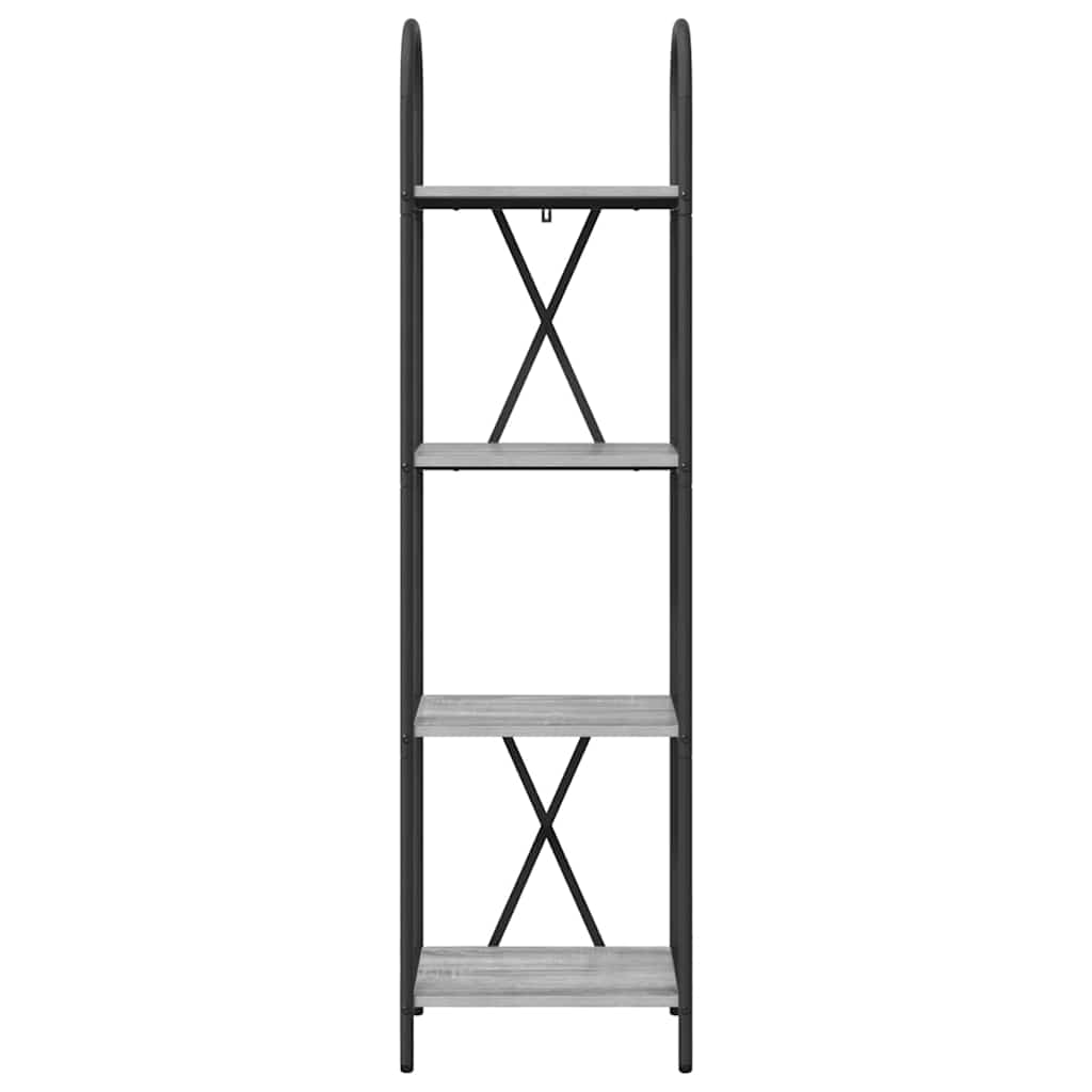 Könyvespolc 4 szintes 40 x 30 x 146 cm Szerelt fa Szürke Sonoma