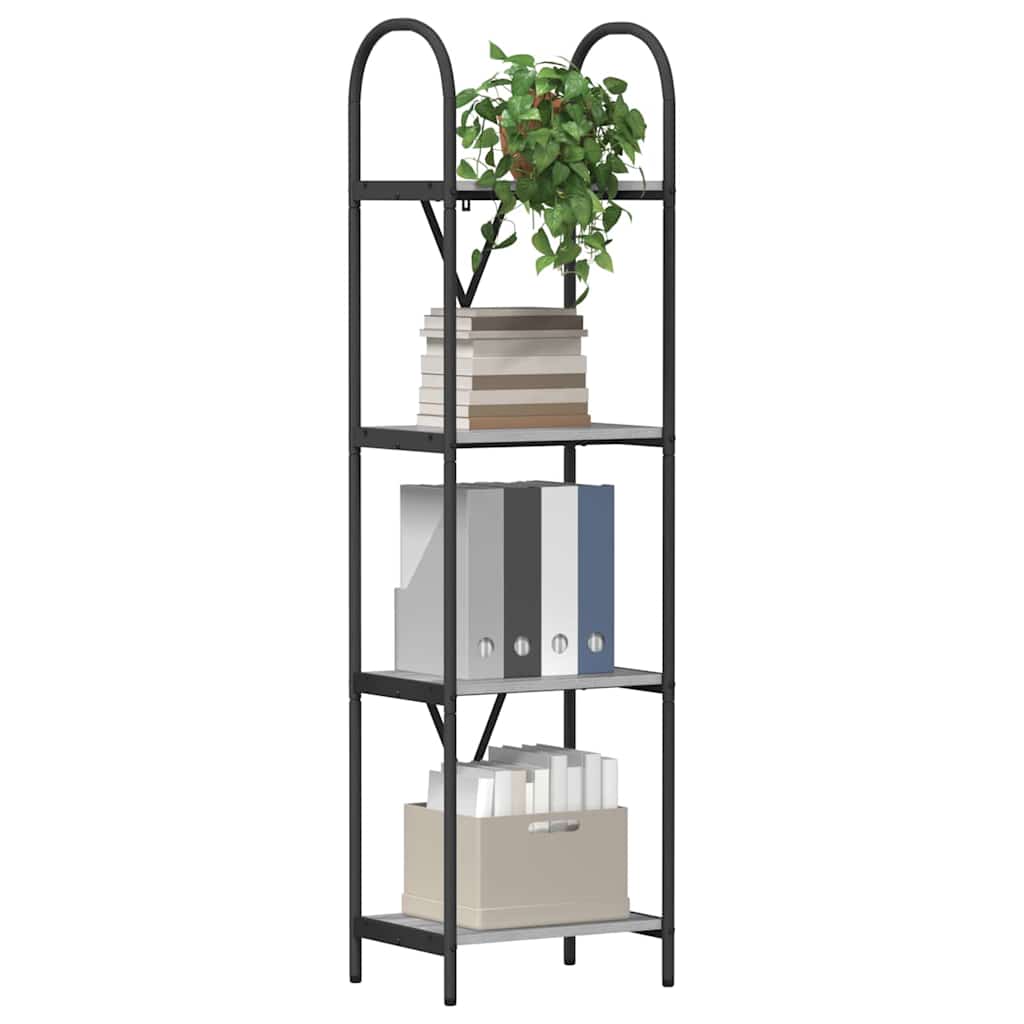 Könyvespolc 4 szintes 40 x 30 x 146 cm Szerelt fa Szürke Sonoma