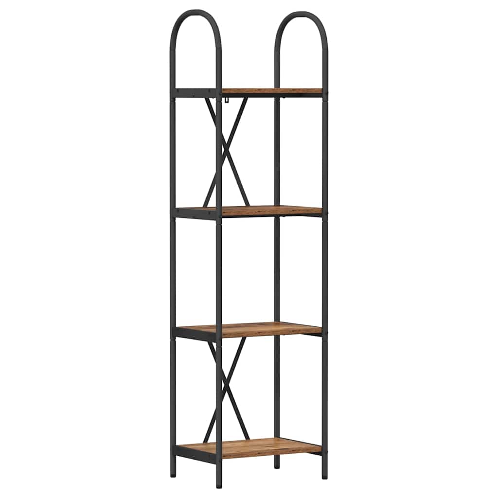 Könyvespolc 4 szintes 40 x 30 x 146 cm Szerelt fa Öreg fa