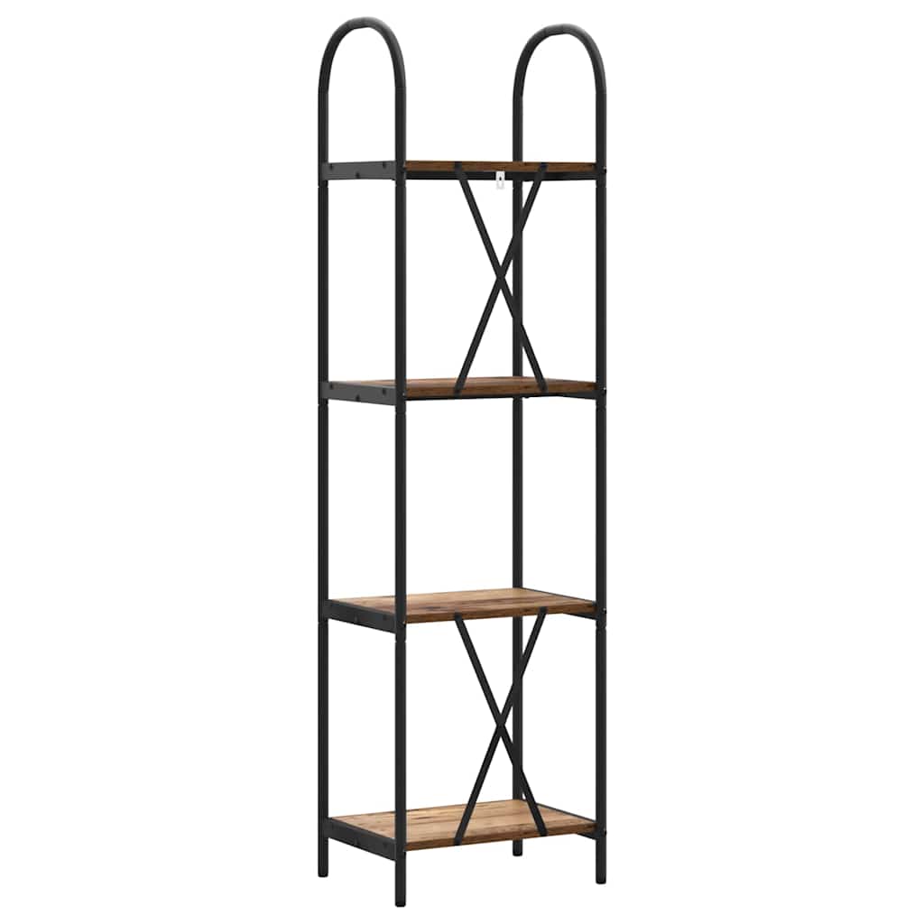Könyvespolc 4 szintes 40 x 30 x 146 cm Szerelt fa Öreg fa