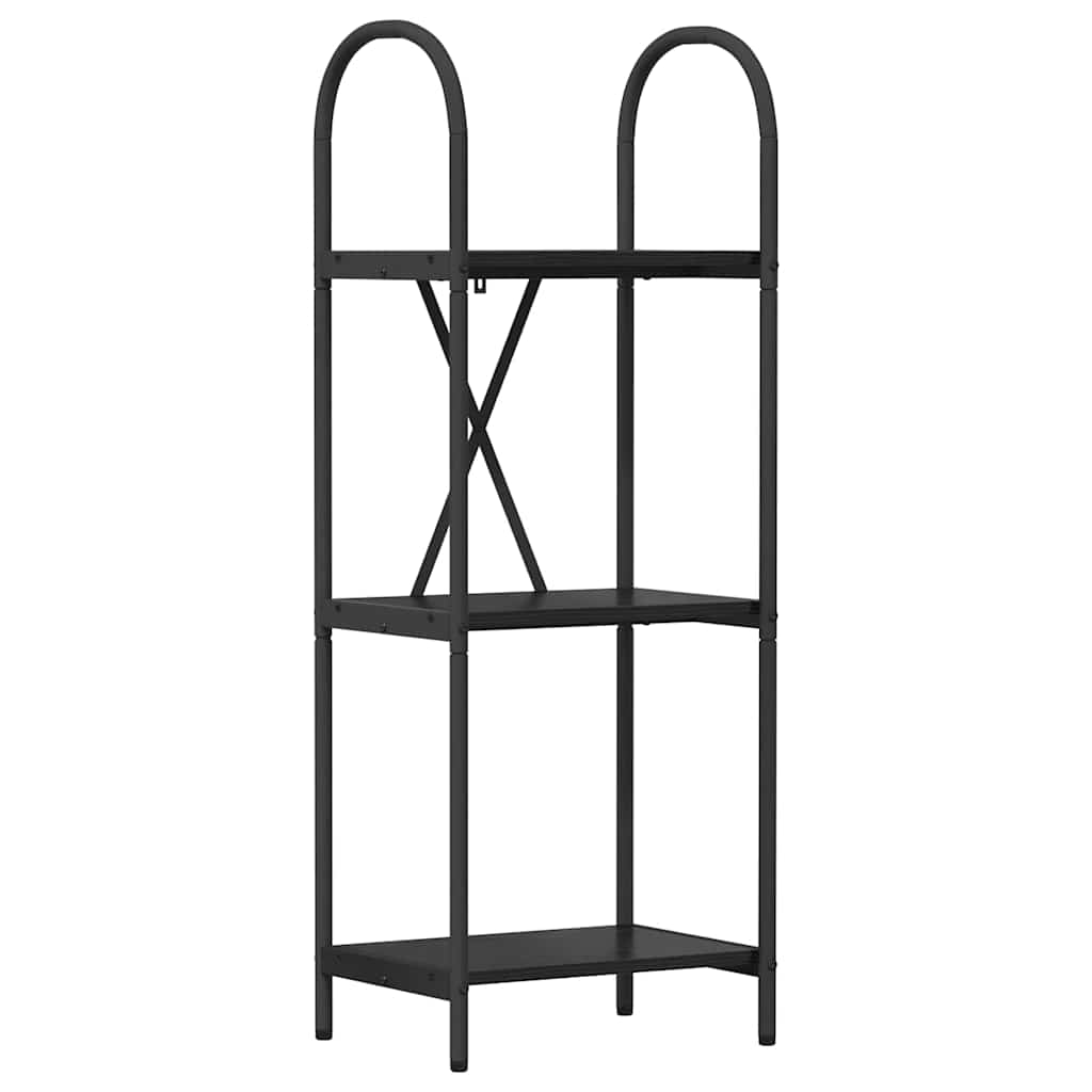 Könyvespolc 3 szintes 40 x 30 x 109 cm Szerelt fa Fekete tölgy