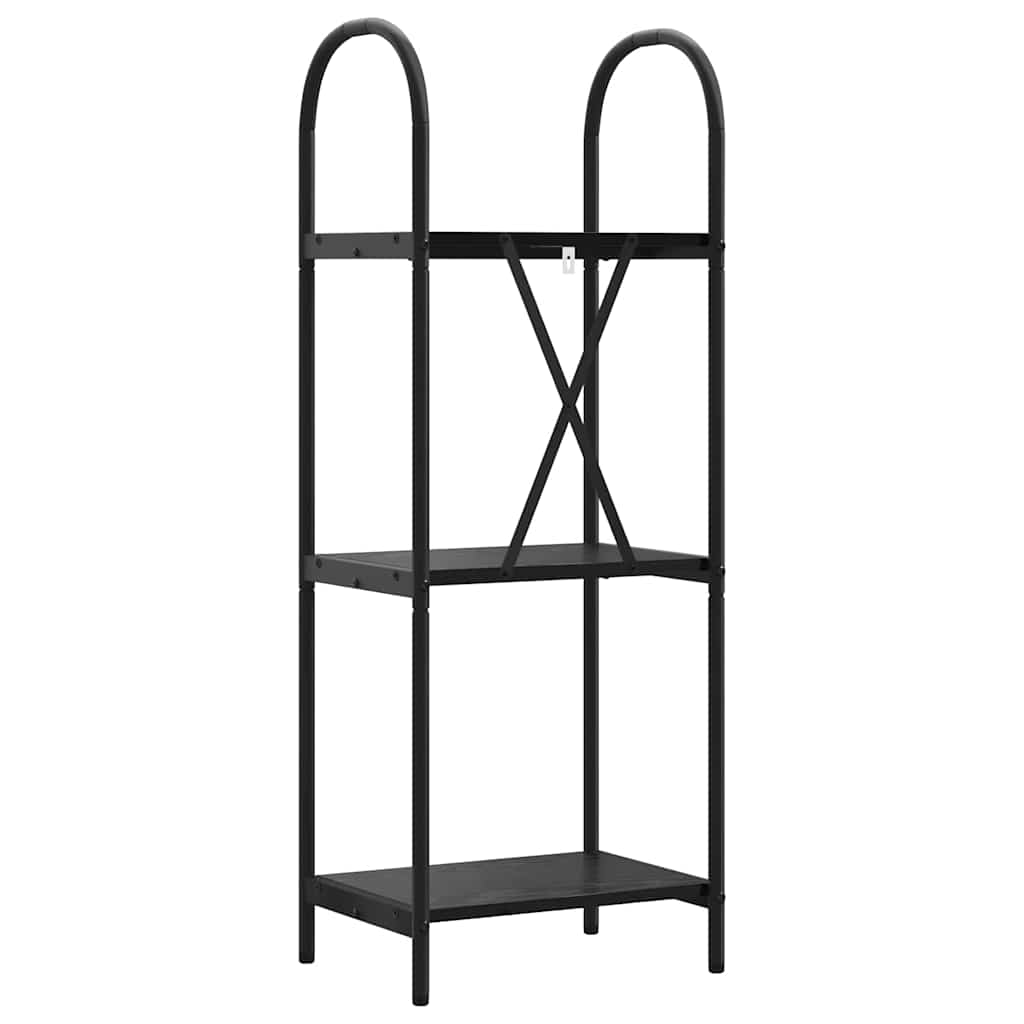 Könyvespolc 3 szintes 40 x 30 x 109 cm Szerelt fa Fekete tölgy