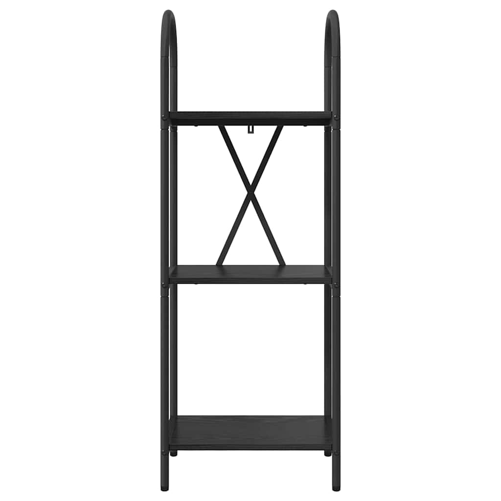 Könyvespolc 3 szintes 40 x 30 x 109 cm Szerelt fa Fekete tölgy