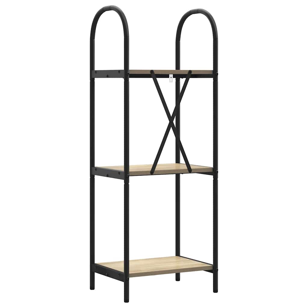Könyvespolc 3 szintes 40 x 30 x 109 cm Szerelt fa Sonoma tölgy