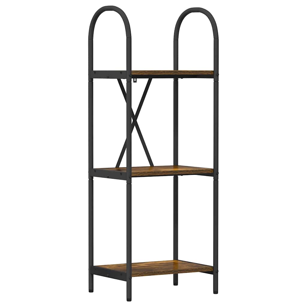 Könyvespolc 3 szintes 40 x 30 x 109 cm Szerelt fa Füstölt tölgy