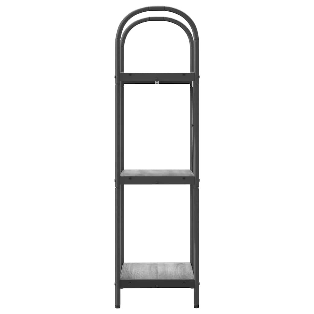 Könyvespolc 3 szintes 40 x 30 x 109 cm Szerelt fa Szürke Sonoma