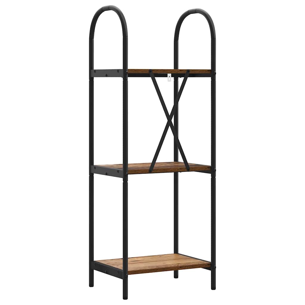 Könyvespolc 3 szintes 40 x 30 x 109 cm Szerelt fa Öreg fa