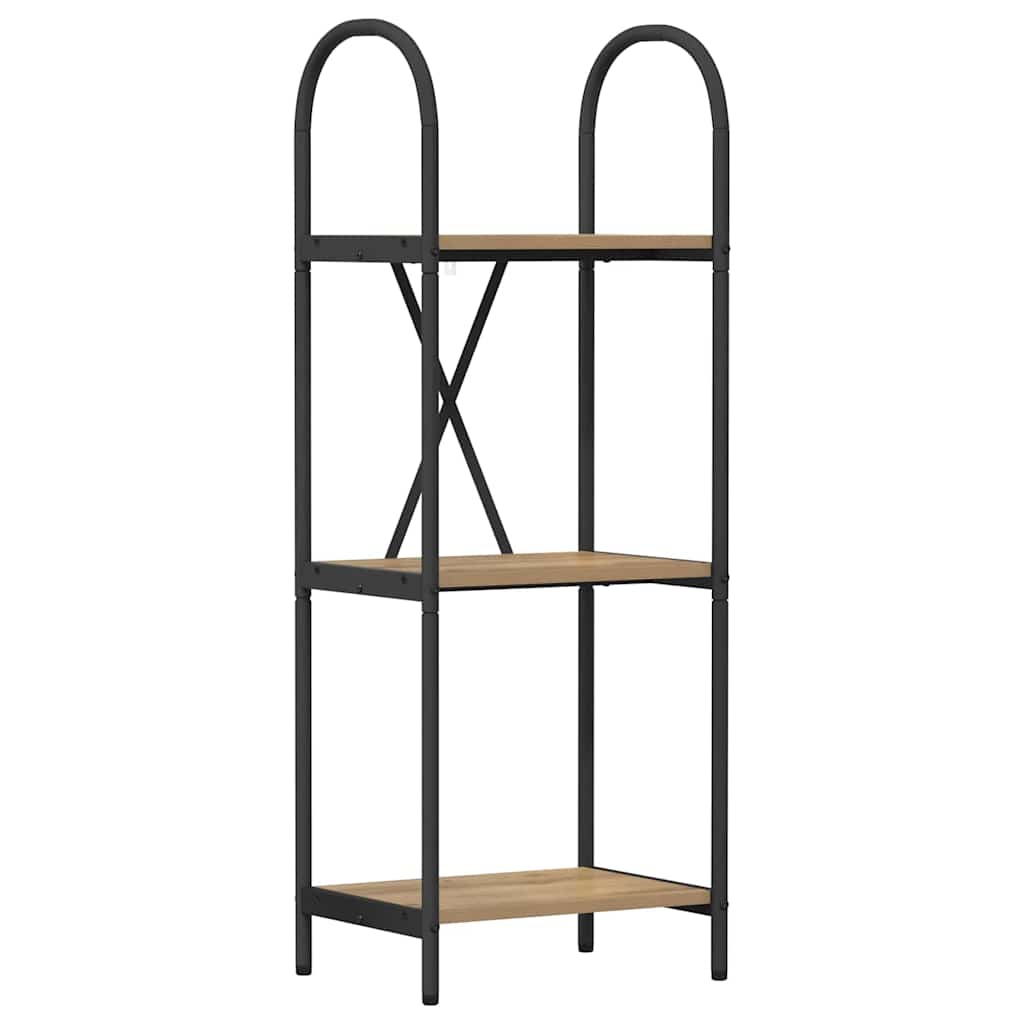 Könyvespolc 3 szintes 40 x 30 x 109 cm Szerelt fa Artisan tölgy