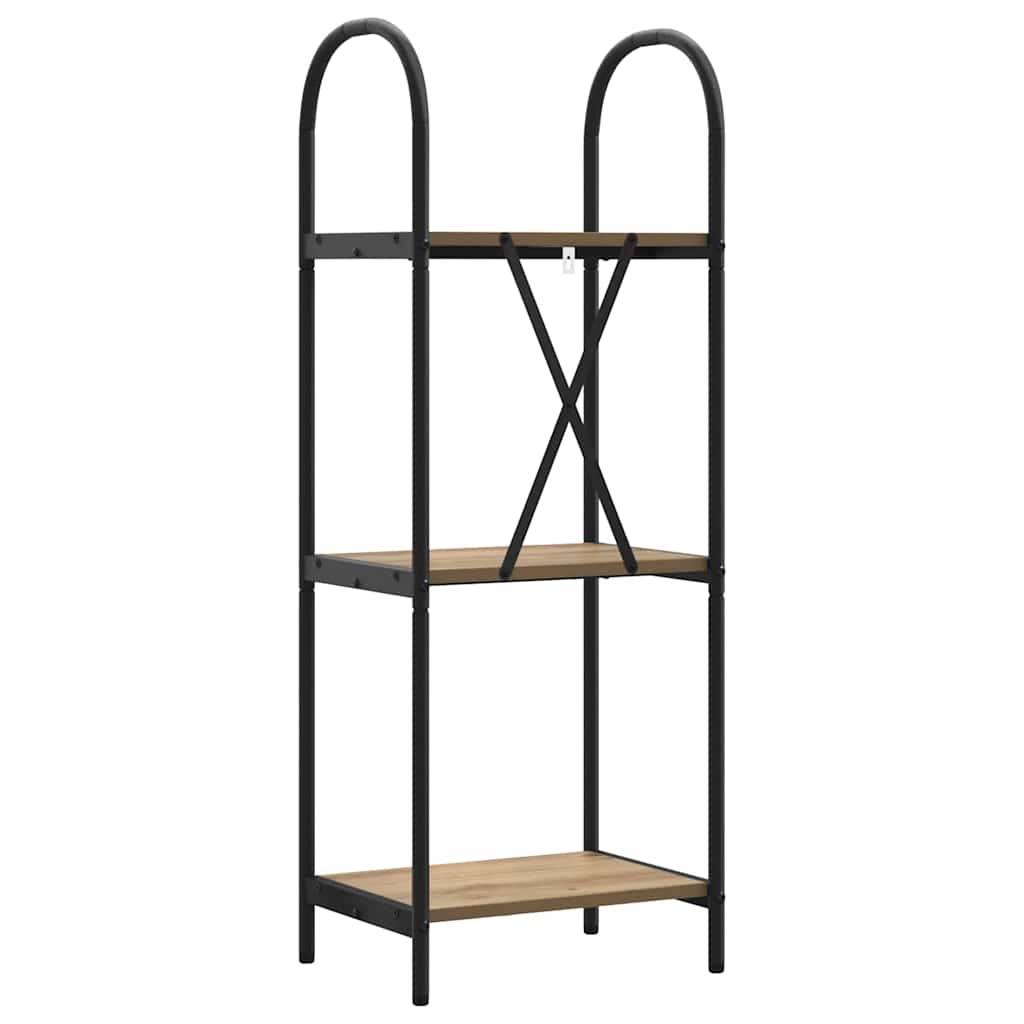 Könyvespolc 3 szintes 40 x 30 x 109 cm Szerelt fa Artisan tölgy