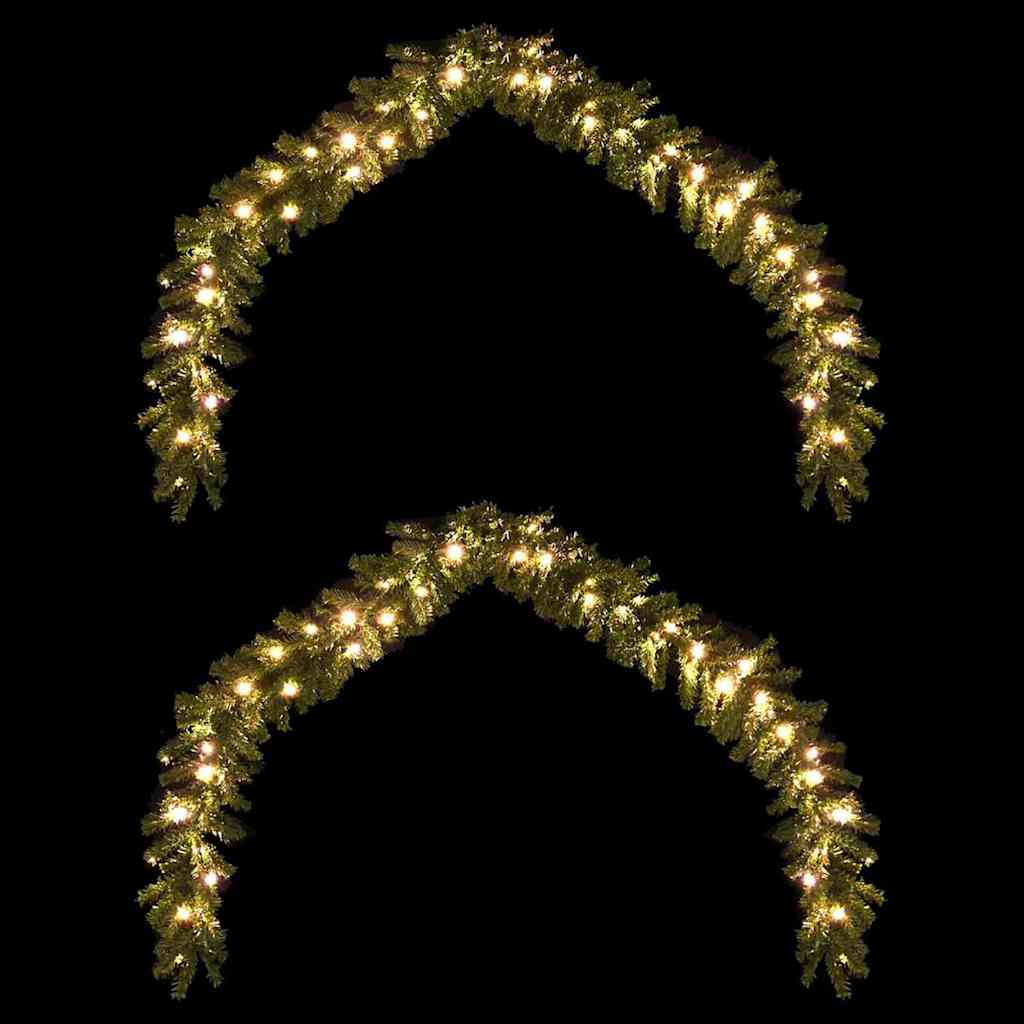 Karácsonyi girlanda 600 LED-del 2 pcs Zöld PVC
