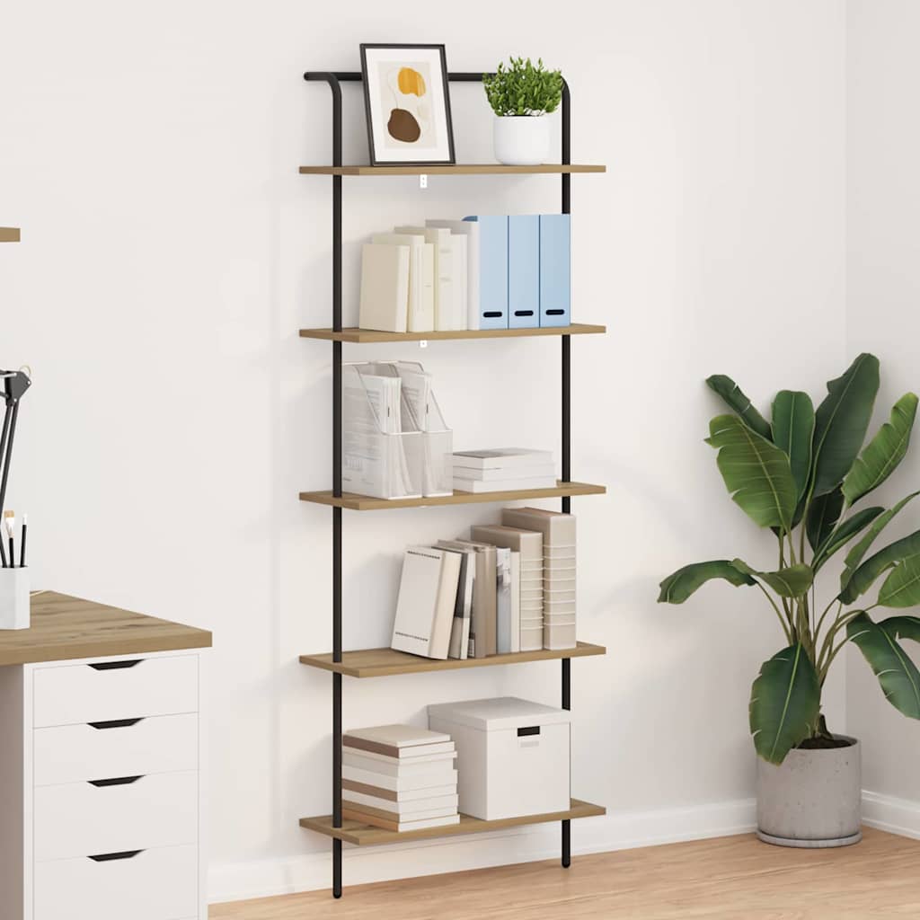 Könyvespolc 5 szintes 60 x 24 x 168 cm Szerelt fa Artisan tölgy