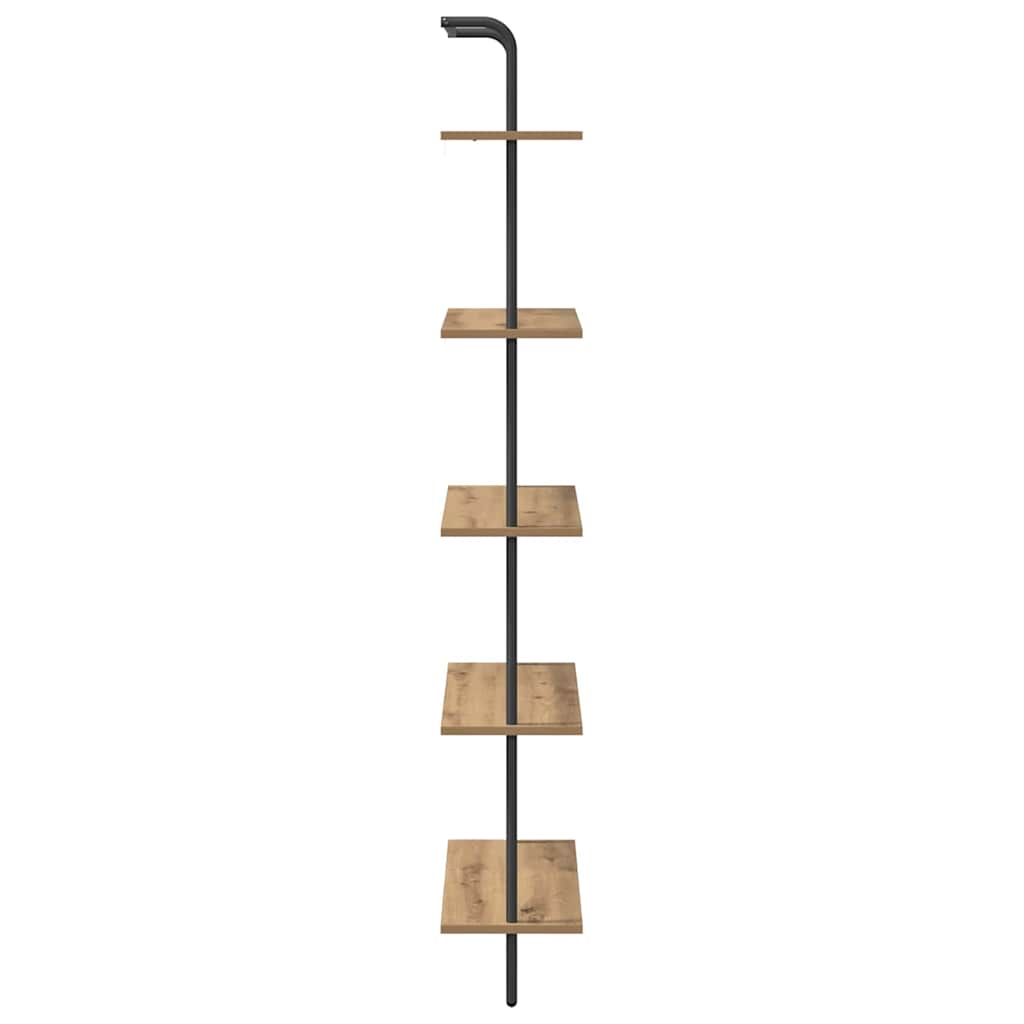 Könyvespolc 5 szintes 60 x 24 x 168 cm Szerelt fa Artisan tölgy