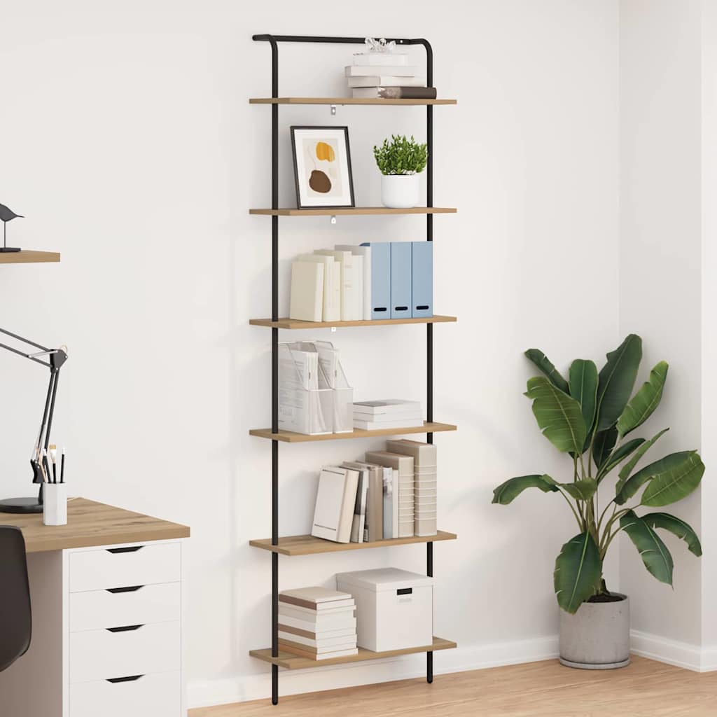 Könyvespolc 6 szintes 60 x 24 x 203 cm Faanyag Artisan tölgy