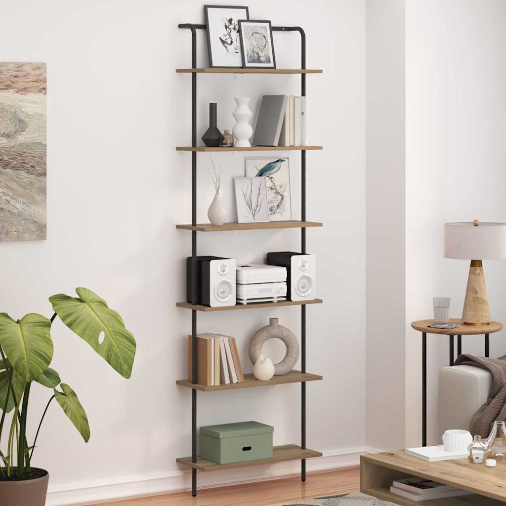 Könyvespolc 6 szintes 60 x 24 x 203 cm Faanyag Artisan tölgy