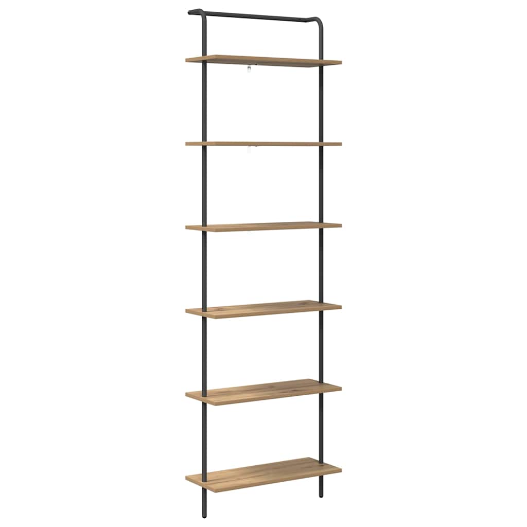 Könyvespolc 6 szintes 60 x 24 x 203 cm Faanyag Artisan tölgy