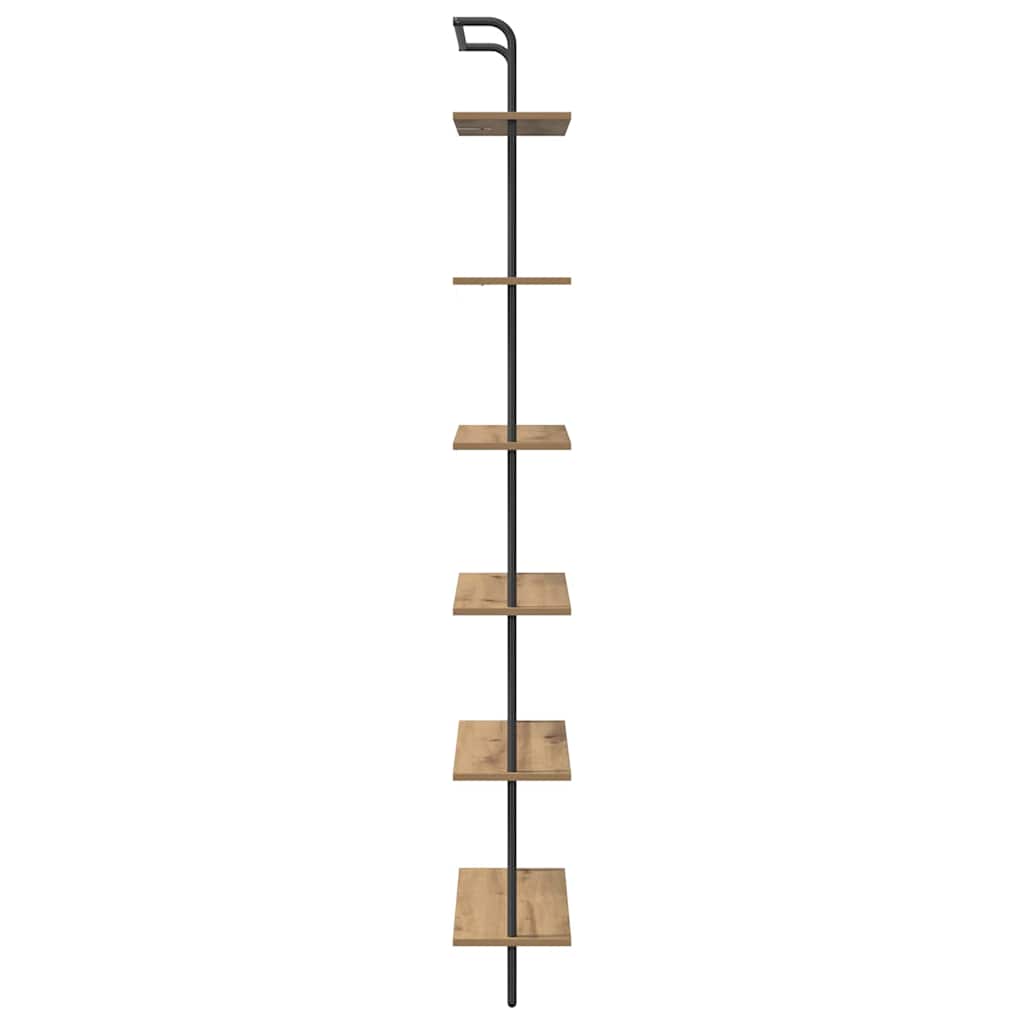 Könyvespolc 6 szintes 60 x 24 x 203 cm Faanyag Artisan tölgy