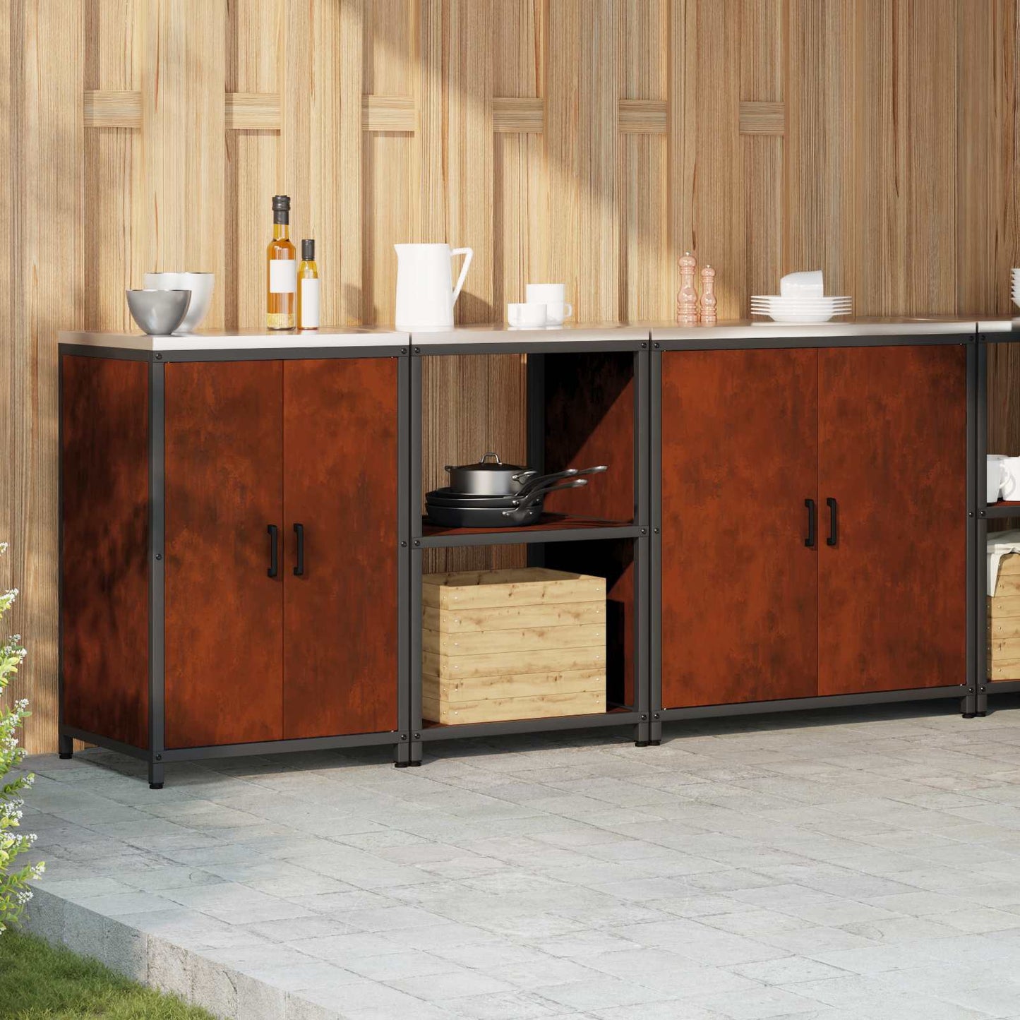 Konyhai Tároló Készlet HATTEM 3 pcs Rozsdás Acél