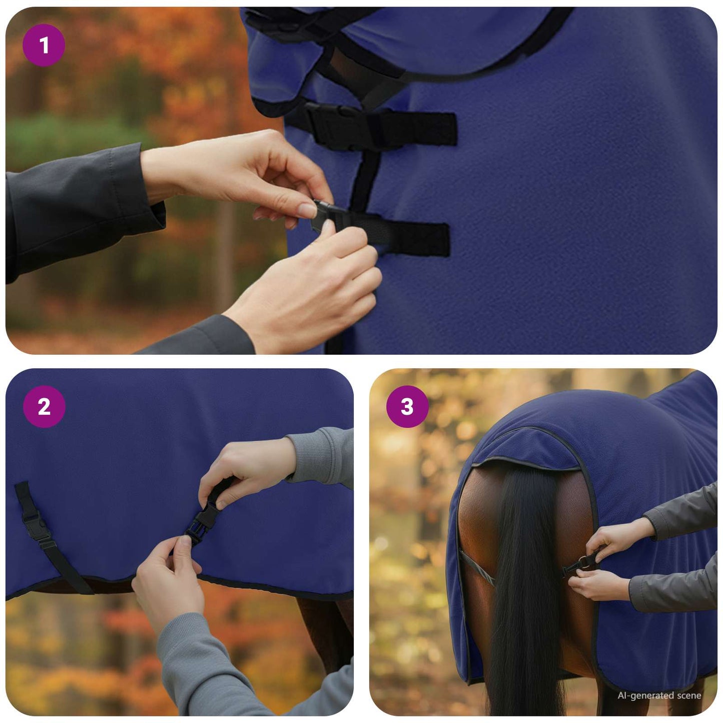 Ló Takaró Sötétkék 75 cm Poliészter