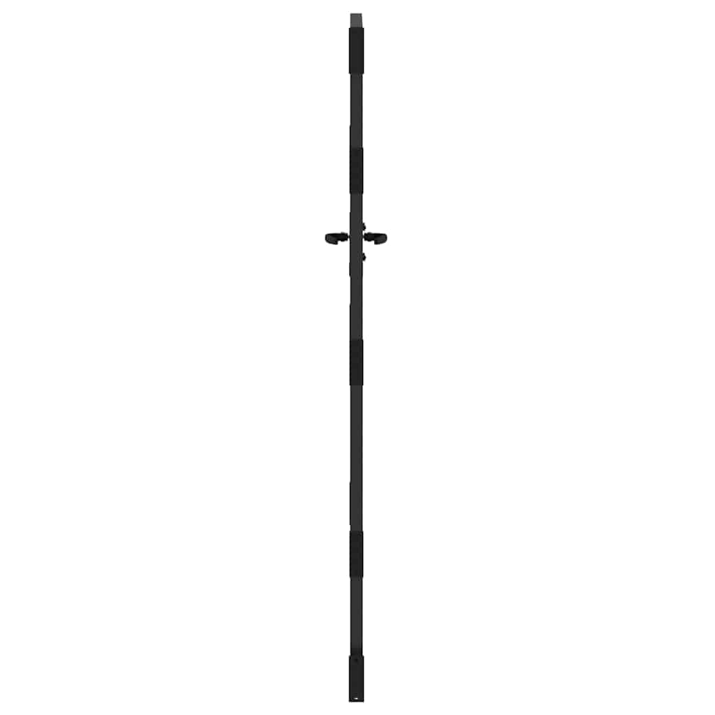 Kerti kapu zárral Fekete 85 x 200 cm Porszórt Acél