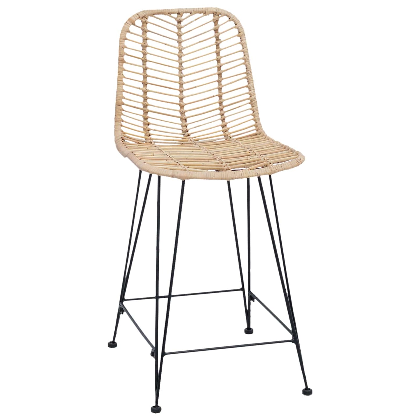 Bárszék 2 pcs 44,5 x 54,5 x 97,5 cm Rattan és Vas