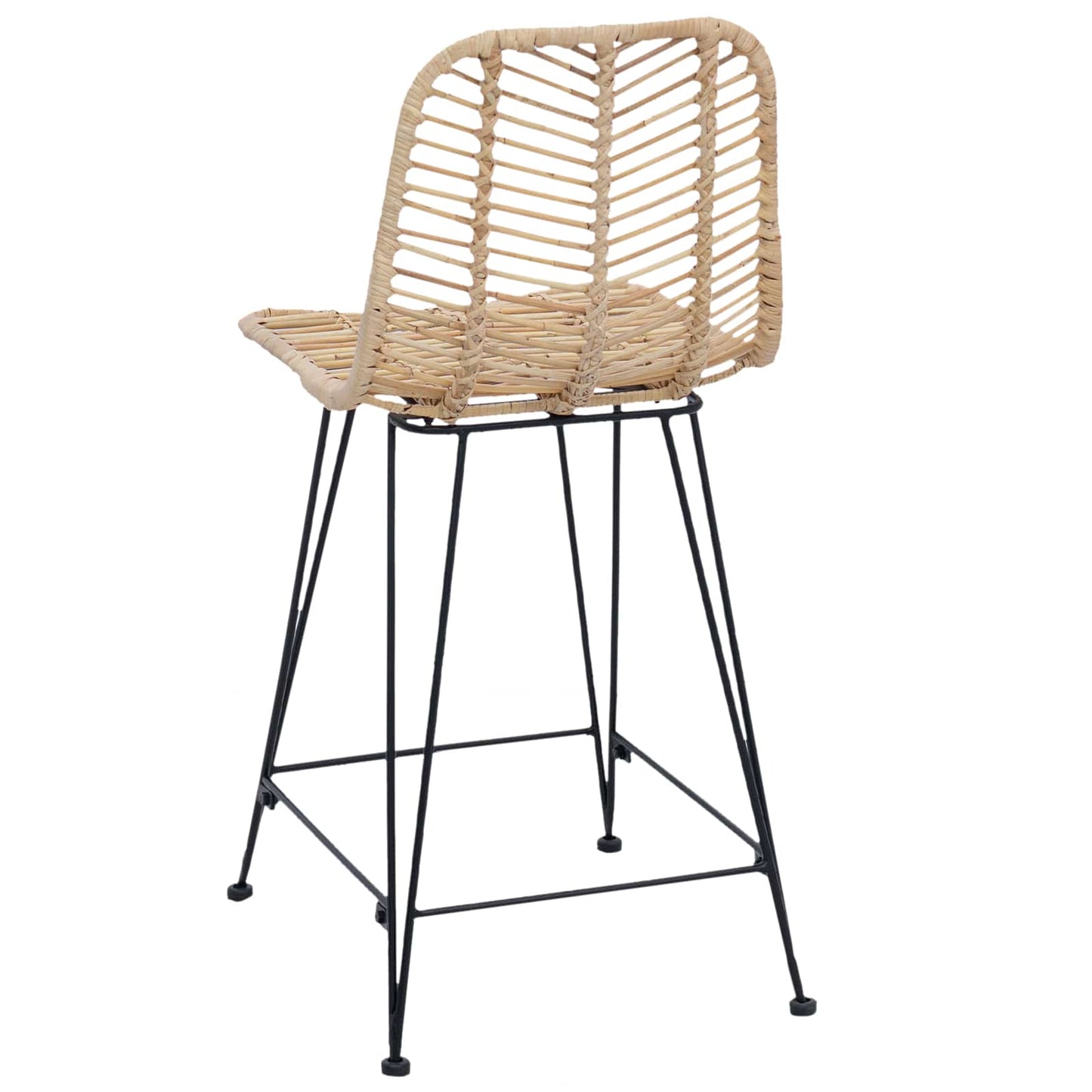 Bárszék 2 pcs 44,5 x 54,5 x 97,5 cm Rattan és Vas
