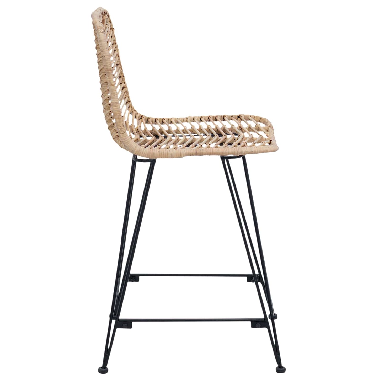 Bárszék 2 pcs 44,5 x 54,5 x 97,5 cm Rattan és Vas