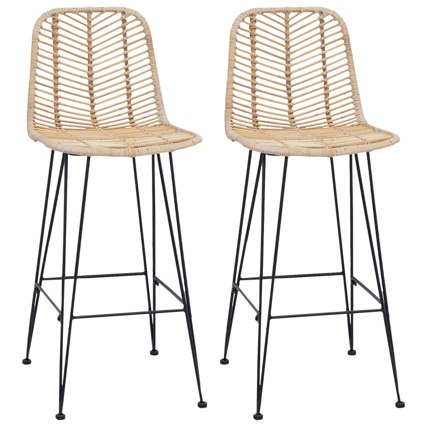 Bárszék 2 pcs 44 x 52 x 111 cm Rattan és Vas