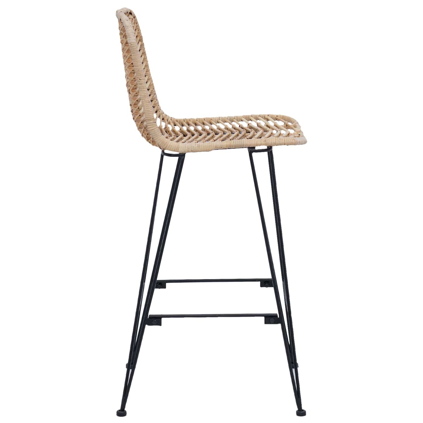 Bárszék 2 pcs 44 x 52 x 111 cm Rattan és Vas