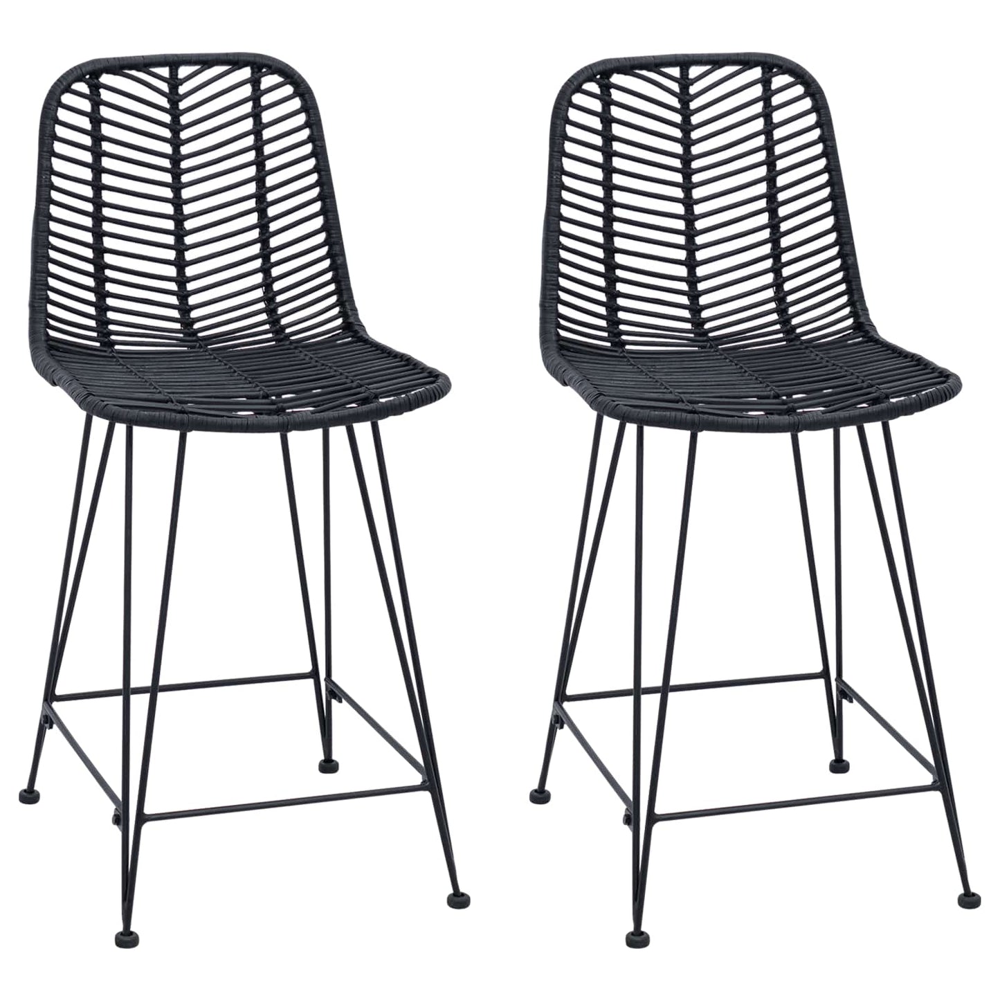 Bárszék 2 pcs 44,5 x 54,5 x 97,5 cm Rattan és Vas