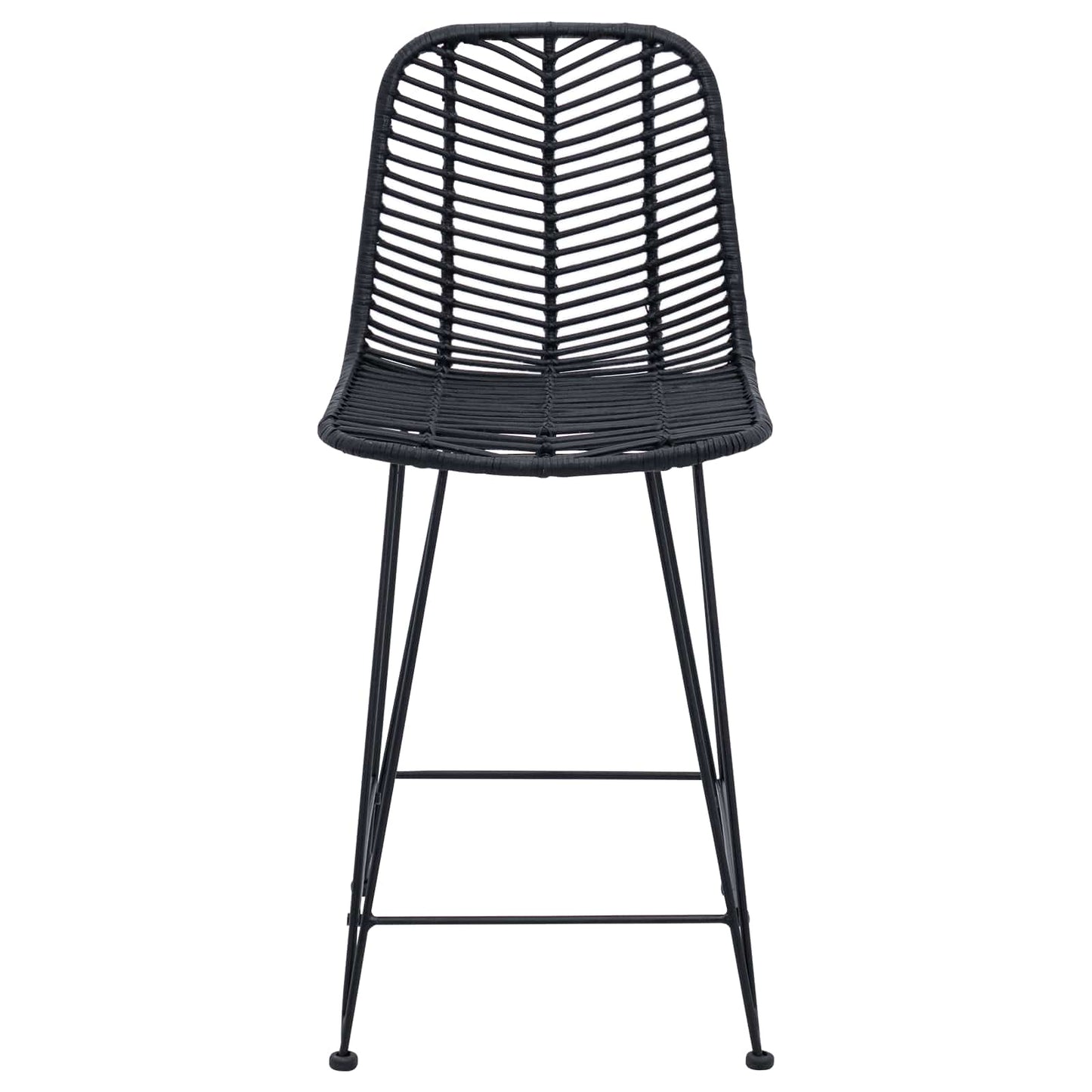 Bárszék 2 pcs 44,5 x 54,5 x 97,5 cm Rattan és Vas