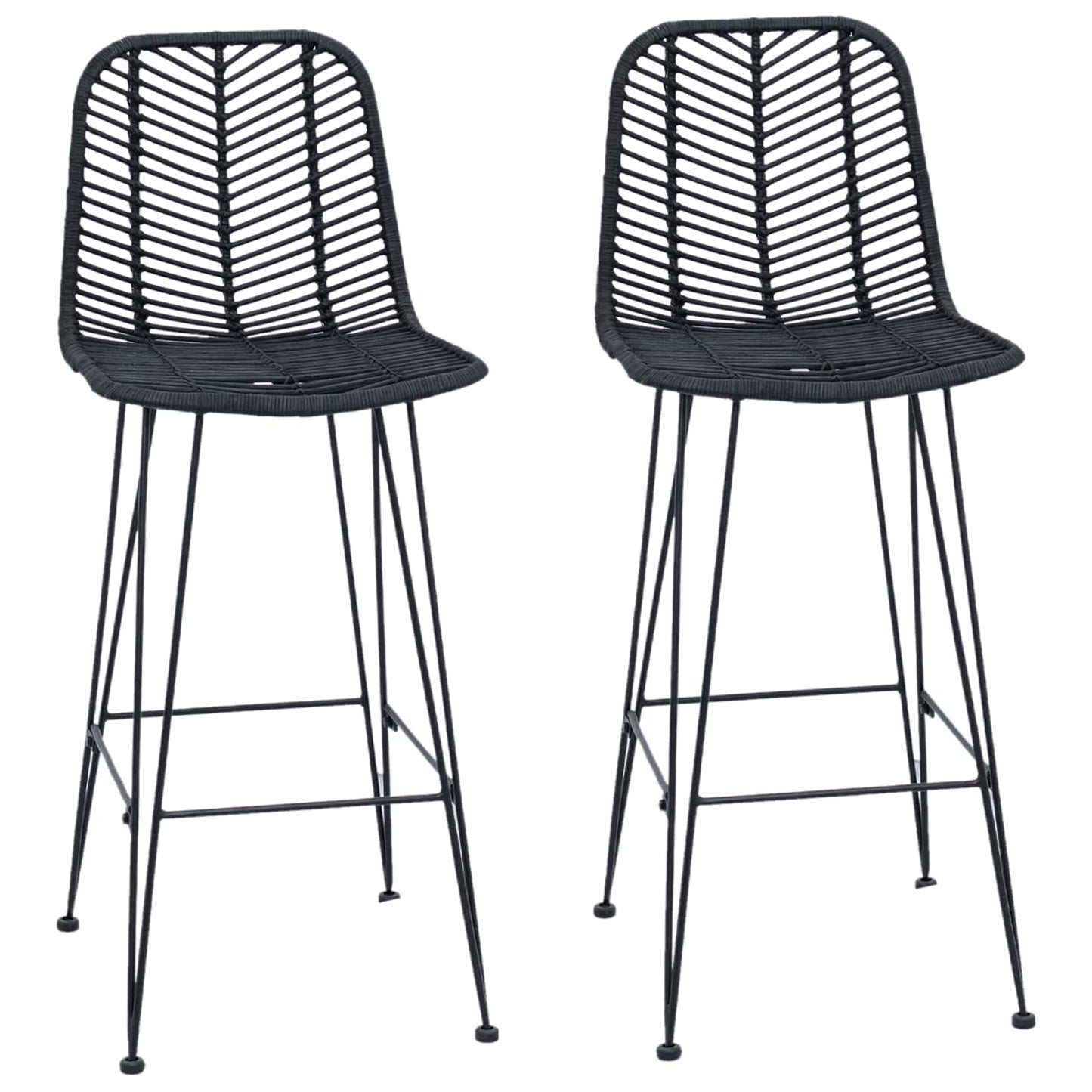 Bárszék 2 pcs 44 x 52 x 111 cm Rattan és Vas