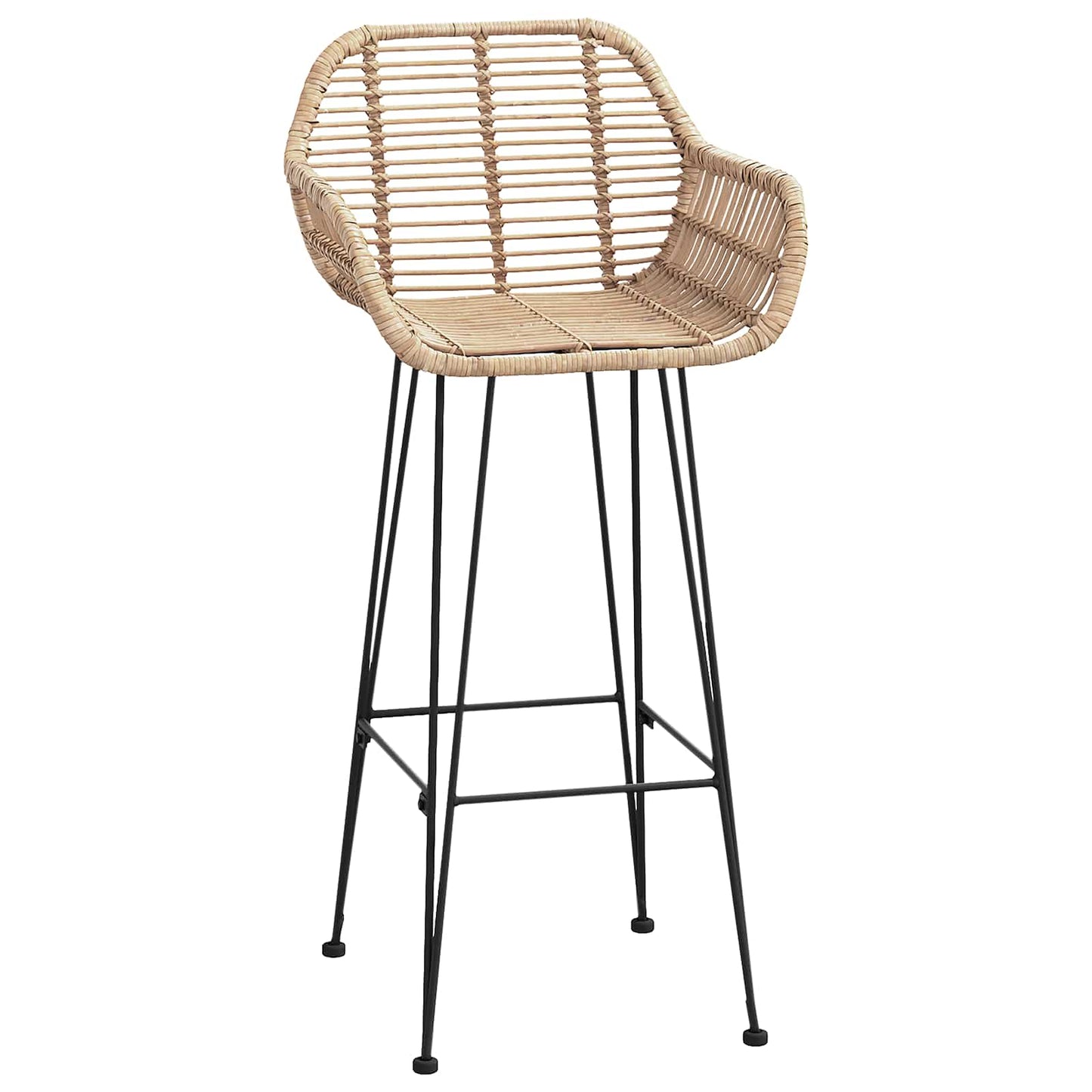 Bárszék 2 pcs 55 x 52 x 105 cm Rattan és Vas