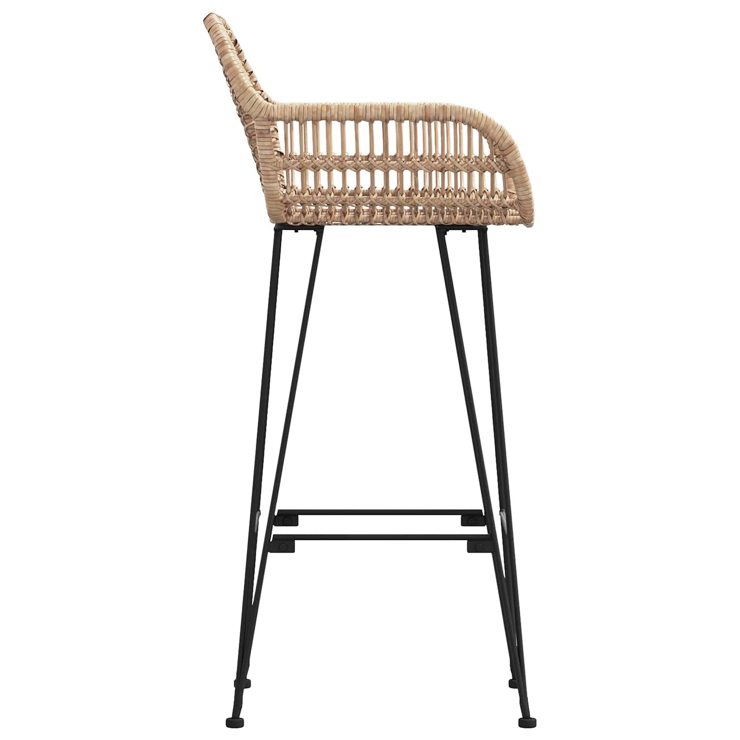Bárszék 2 pcs 55 x 52 x 105 cm Rattan és Vas