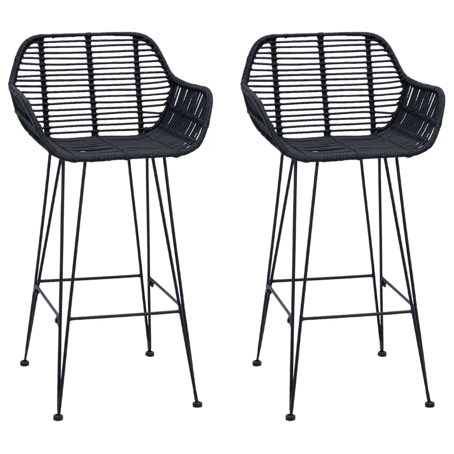 Bárszék 2 pcs 55 x 52 x 92 cm Rattan és Vas