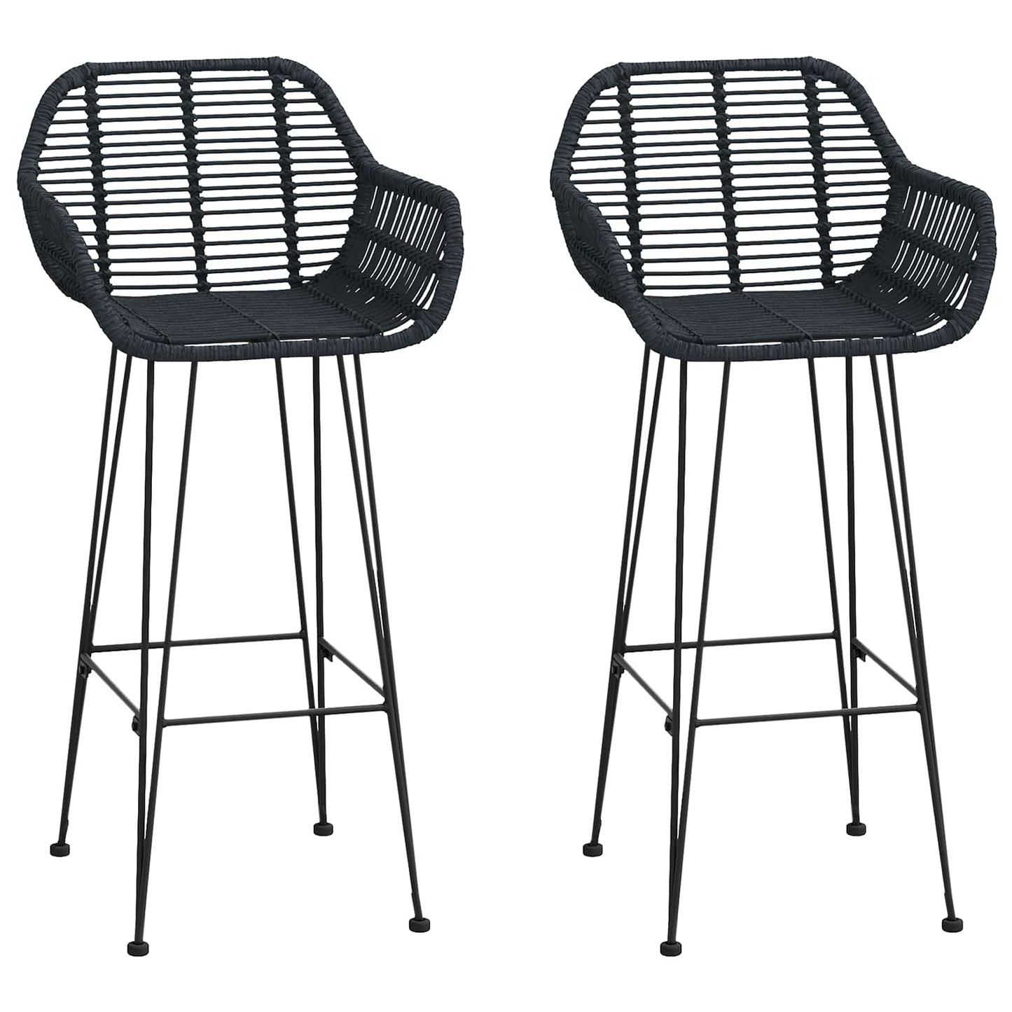 Bárszék 2 pcs 55 x 52 x 105 cm Rattan és Vas