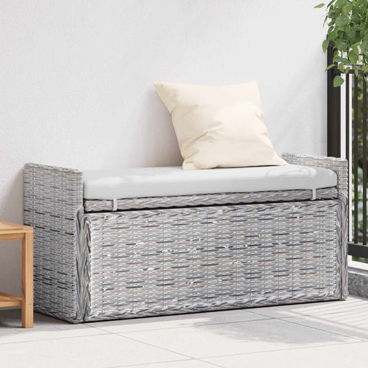 Tárolópad párnával Fehér Mosás 110 x 40 x 50 cm Rattan