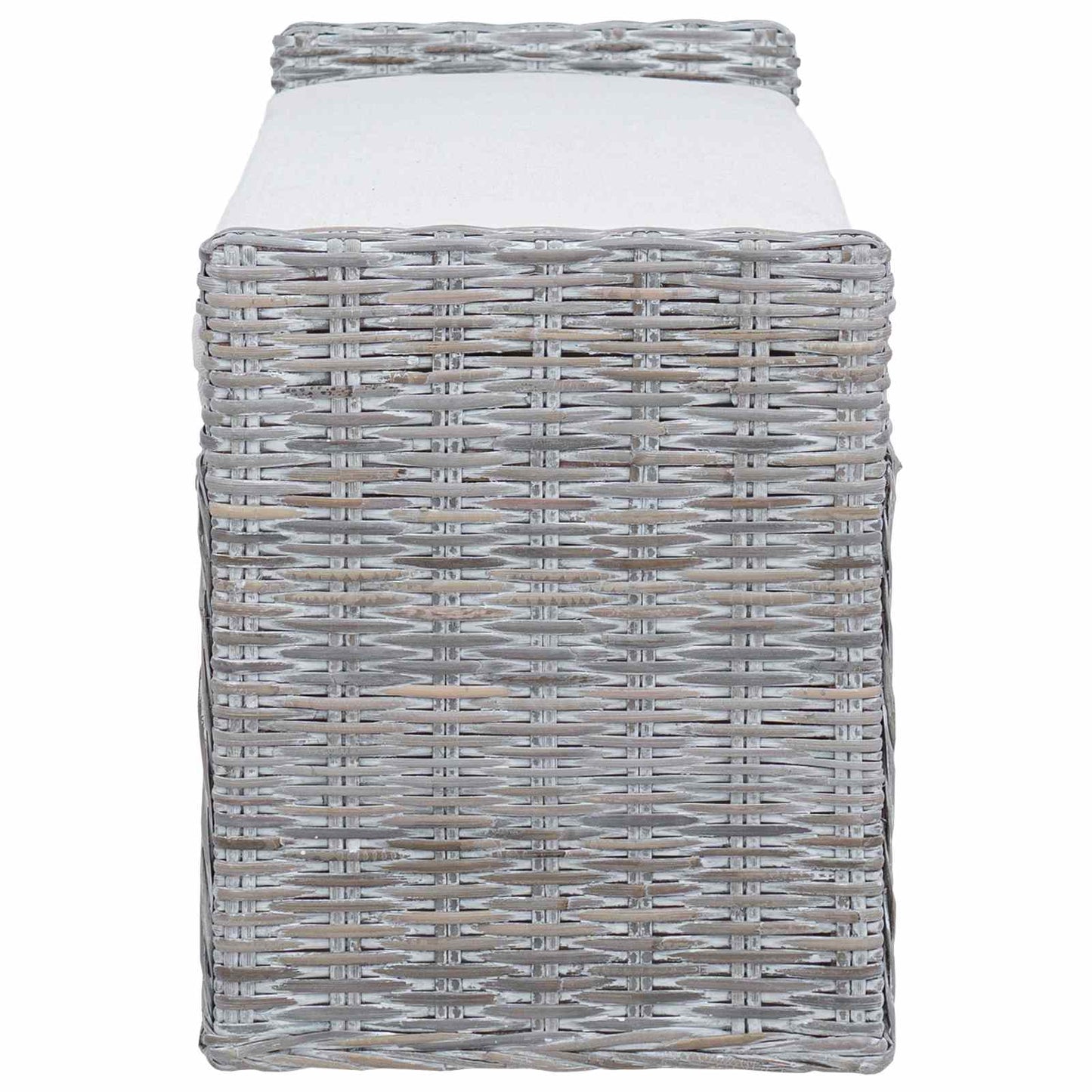 Tárolópad párnával Fehér Mosás 110 x 40 x 50 cm Rattan