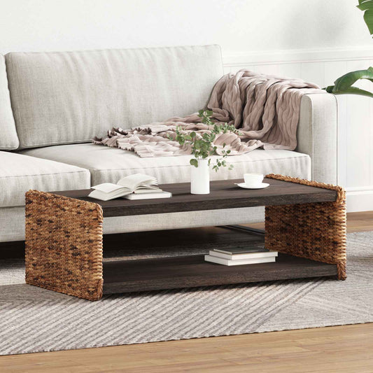 Dohányzóasztal Természetes 110 x 55 x 35 cm Tömör Mahagóni Fa